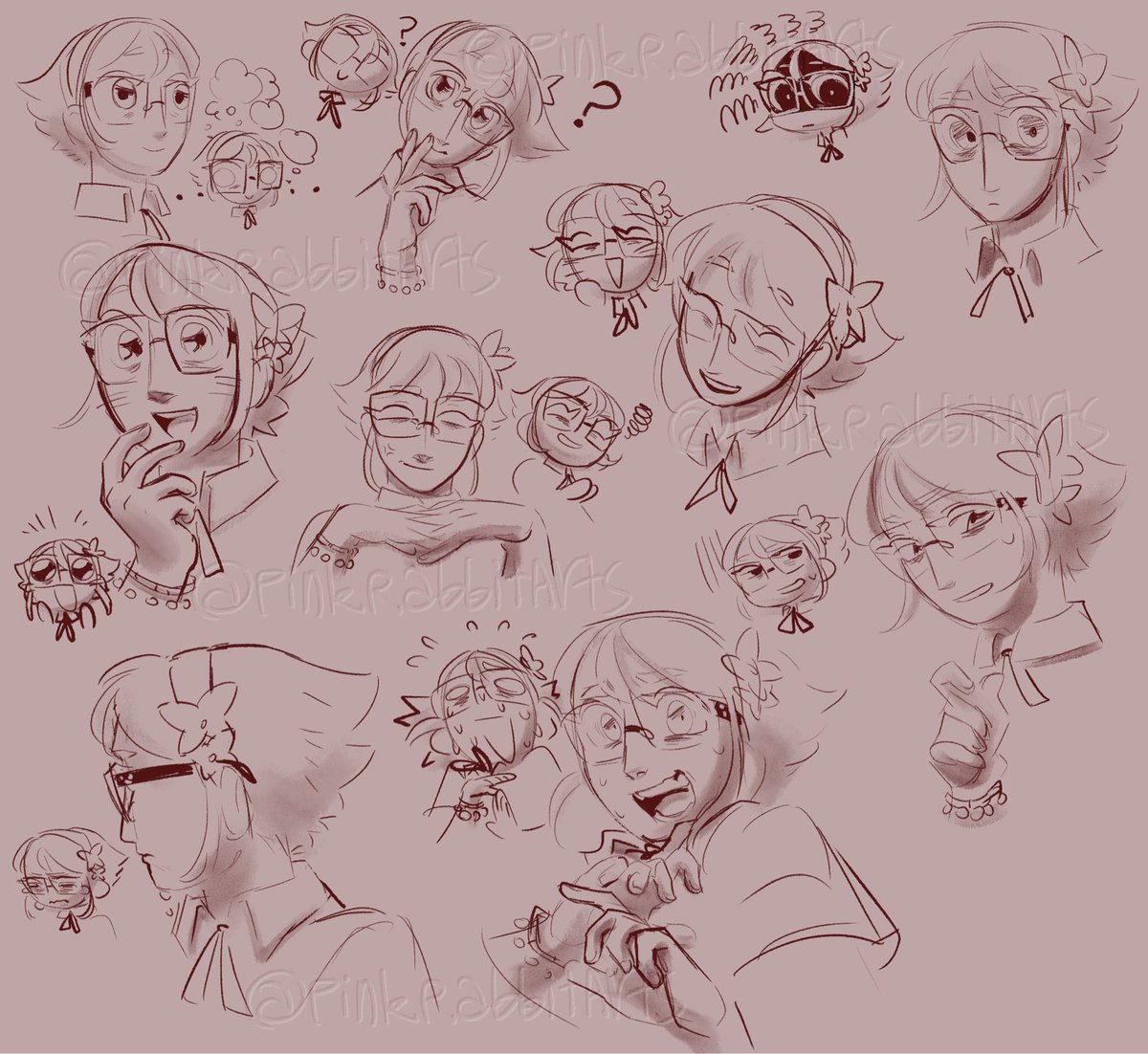 PinkRabbitArts's tweet photo. Expression doodles are fun, especially personalizing them to characters
On a related note, Penny appears again https://t.co/IVaWcCI8dy