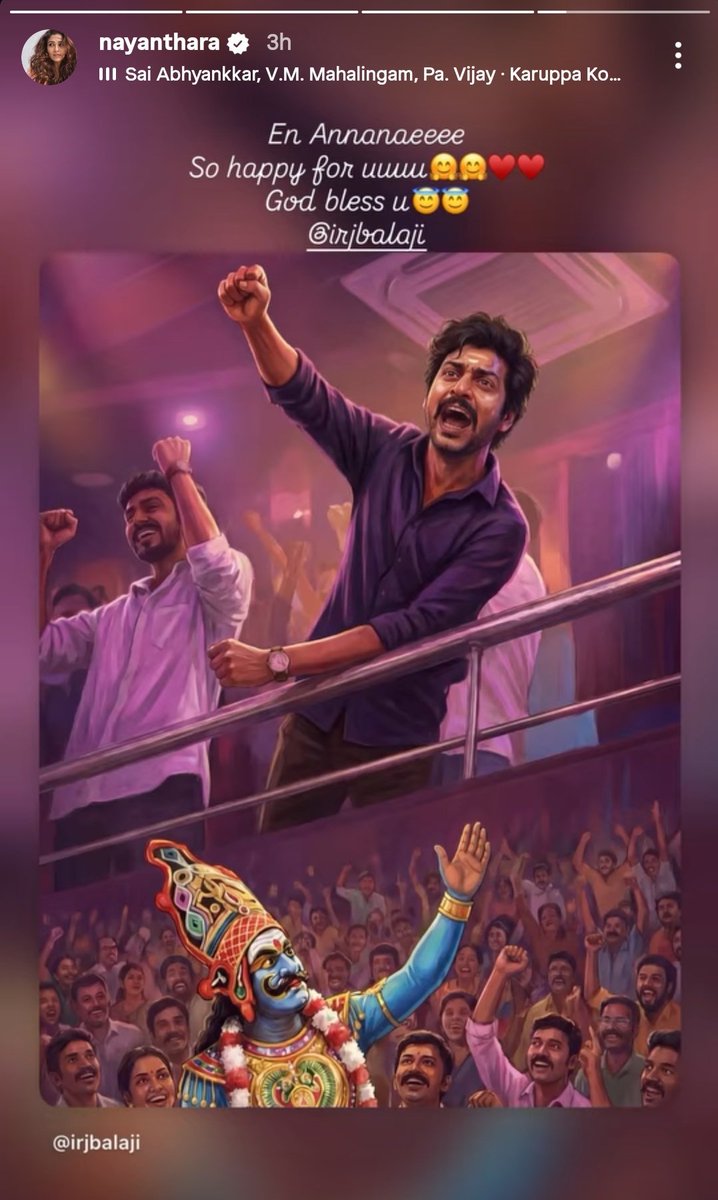 SathsaraniSew's tweet photo. " En Annanaeee... "

#Nayanthara sending lots of love &amp; heartiest wishes to @RJ_Balaji ♥️

#KaruppanInCinemas https://t.co/WJCW4zEc33