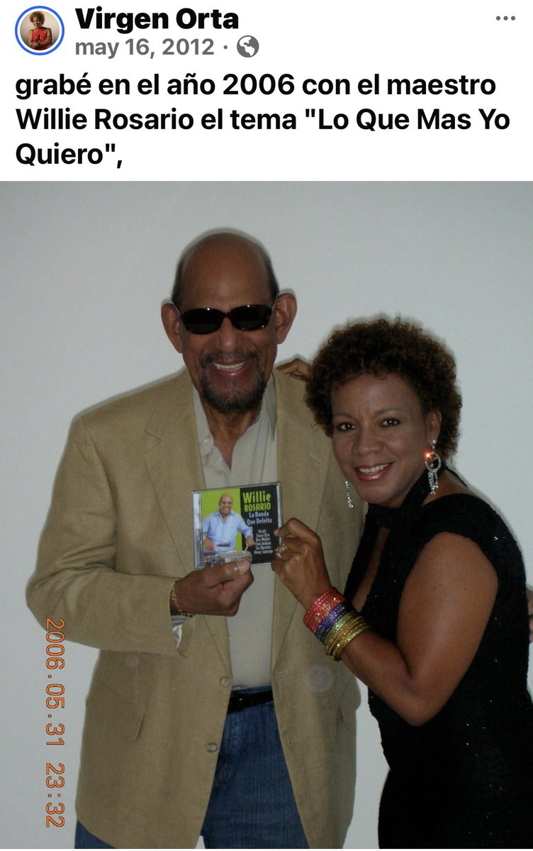 ChocoOrtaPR's tweet photo. sábado 16 de mayo con el Maestro Willie Rosario y tantos compañeros de vida, música y recuerdos en el Quenepo❤️Siempre será un honor sentarme al lado del Maestro Willie Rosario, con quien grabé uno de los temas más significativos para mí: “Lo Que Más Yo Quiero”. 
#LaSoneraMayor https://t.co/oeo9tDUMtJ