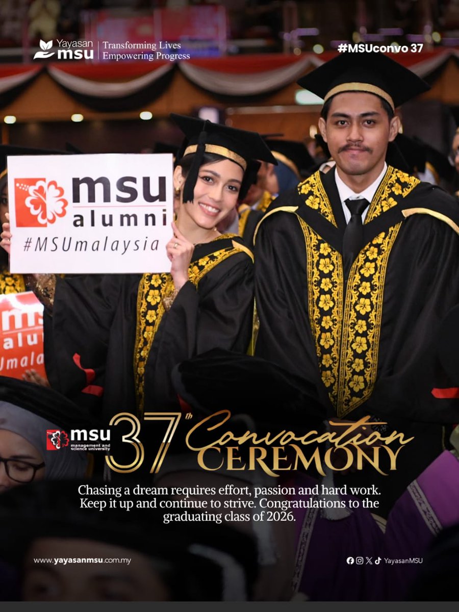 YayasanMSU's tweet photo. Congratulations class of 2026 @MSUmalaysia @MSUcollege @MSUconvo @MohdShukriYajid #MSUconvo37 https://t.co/rDLm5aWZqh