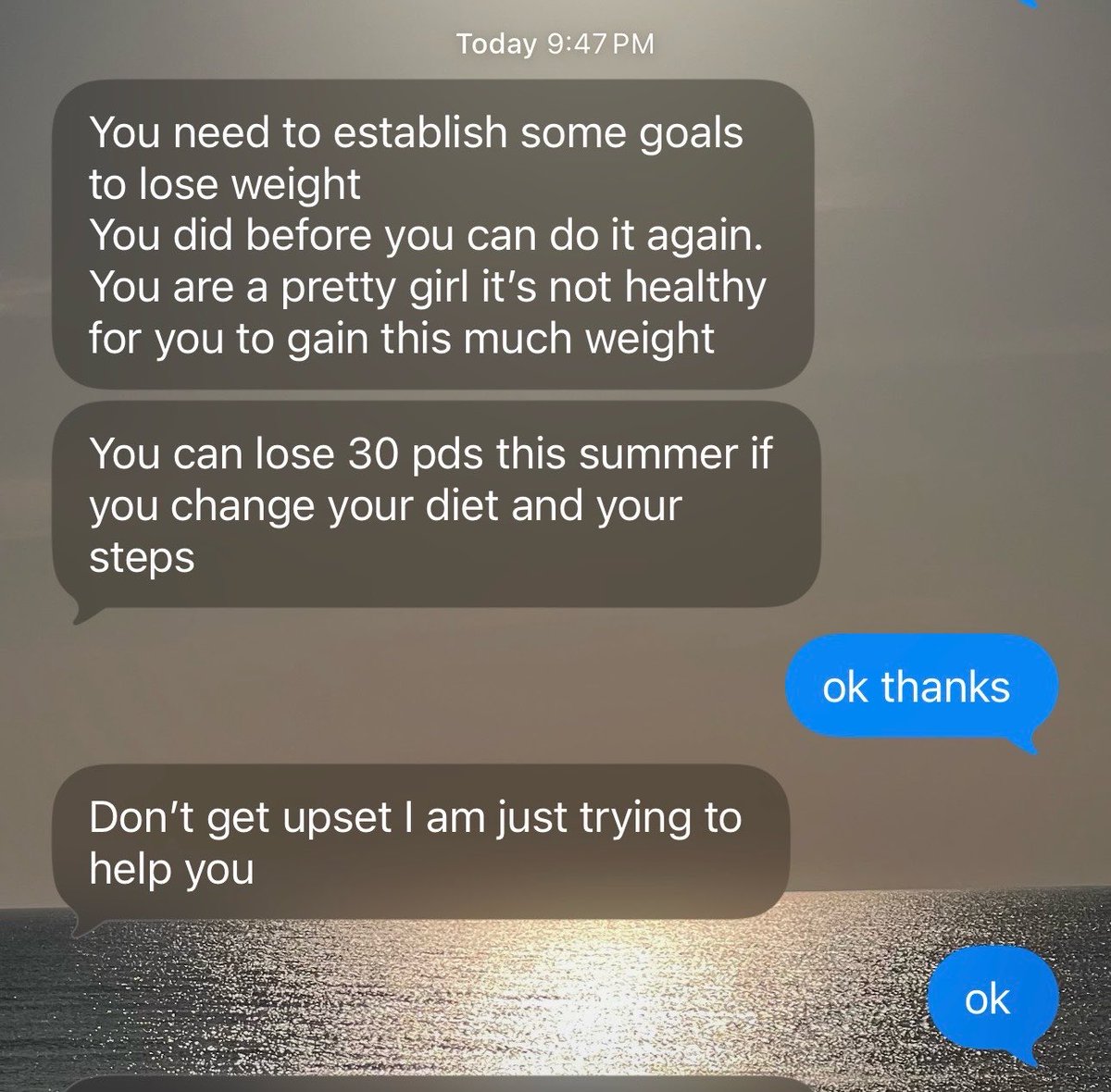 scalediets's tweet photo. wow what a nice text from my mom 😁👍 https://t.co/h6Qs72s7Sh