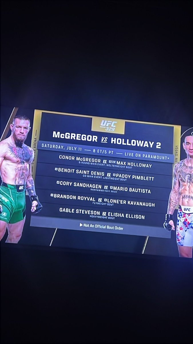 rcosteli's tweet photo. UFC 329 announced. 
The Notorious is back.
Conor McGregor enfrenta Max Holloway na semana internacional da luta! https://t.co/a7ikmo8bQW