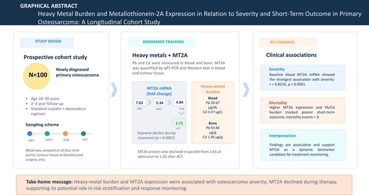 journal_trauma's tweet photo. Heavy Metal Burden and Metallothionein-2A Expression in Relation to Severity and Short-Term Outcome in Primary Osteosarcoma: A Longitudinal Cohort Study - Journal of Clinical Orthopaedics &amp; Trauma
#Orthopaedics https://t.co/aXKAyz3Mxu https://t.co/iCEyAHYGPc