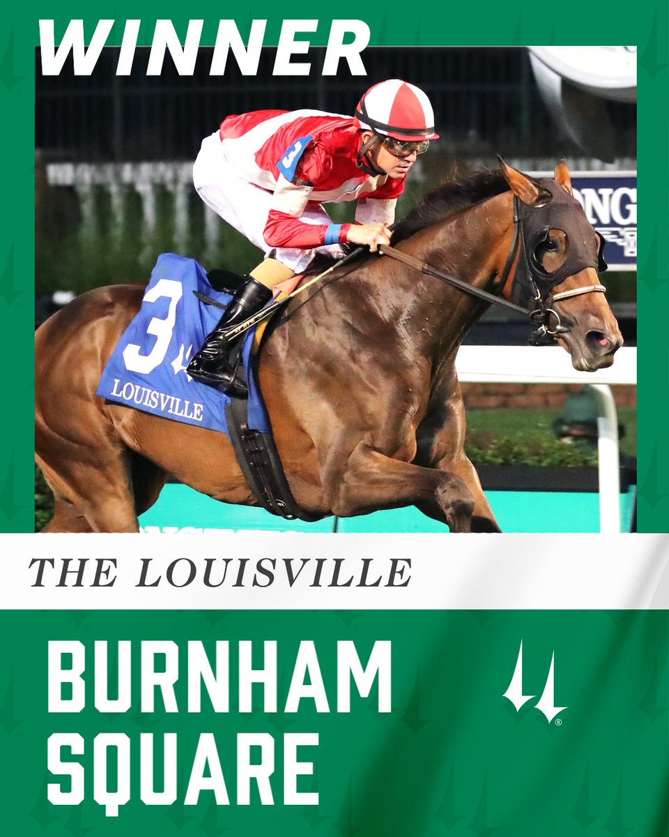 ChurchillDowns's tweet photo. Congratulations to the connections of Burnham Square for the win in the Louisville Stakes (GIII)! 🐎

Jockey: Brian J. Hernandez Jr.
Trainer: Ian R. Wilkes
Owner: Whitham Thoroughbreds, LLC https://t.co/FNbd1SROTM