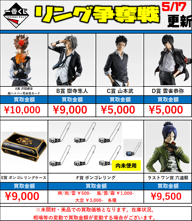 一番くじ 買取価格🔥 家庭教師ヒットマンREBORN! リング争奪戦 ・A賞