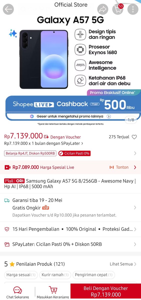 rabbiniev's tweet photo. @ShopeeID Desain slim &amp; performa kuat Exynos 1680 di Galaxy A57 5G, jadi bebas Explore Cross Passion Mission &amp; ngelakuin banyak hal yang aku suka #GalaxyA57withShopee

love samsung so much🤎🤎 https://t.co/OS5lB2T54q