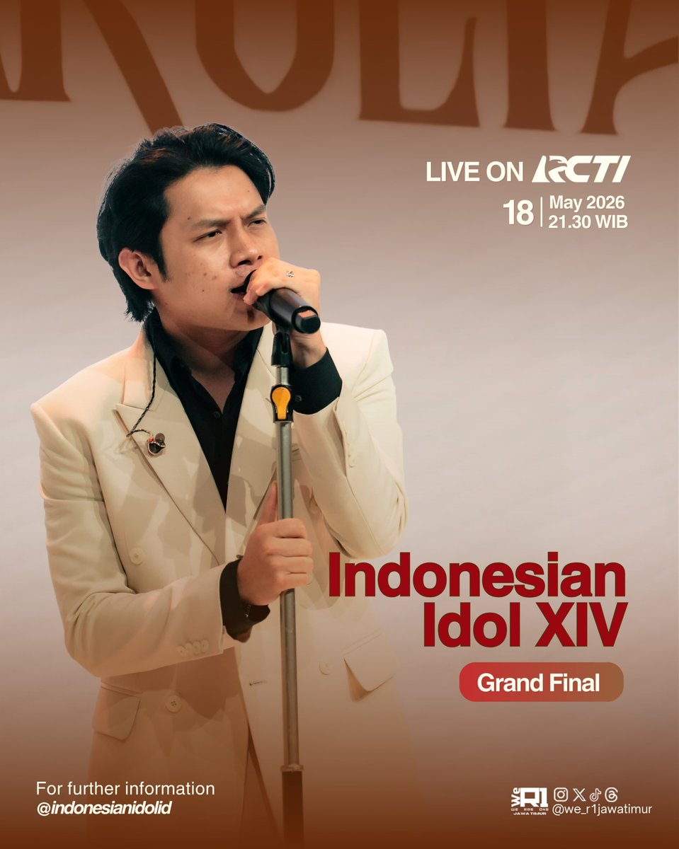 we_r1jawatimur's tweet photo. Yuk besok nonton Rony perform on air lagii di Grand Final @indonesianidol Season XIV, LIVE on RCTI !!
Jangan sampe ketinggalan !

#ROnUpdate #RonyParulian #RahasiaPertama https://t.co/jpO7AU1KIy