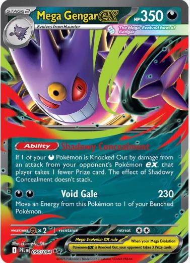 Aggron's tweet photo. There is a Pokemon card that is a sleeper right now. Mega Gengar EX from Phantasmal Flames. The set is still in print for another year and a half. Right now at a card show, you can buy these for $2-$3. Gengar premium is alive and well. https://t.co/BwIcFw8wEO