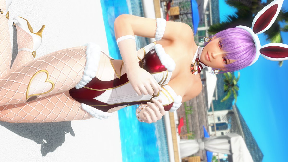AYANE_DOA_PSO2's tweet photo. 朝一のガチャでゲット！
普段なら喜んで飛び上がるとこですが
撮影時の声を聴くたびにウルッときてしまう・・・
#doaxvv　#あやね　#バニー・クロック https://t.co/XIfmeWjFU4