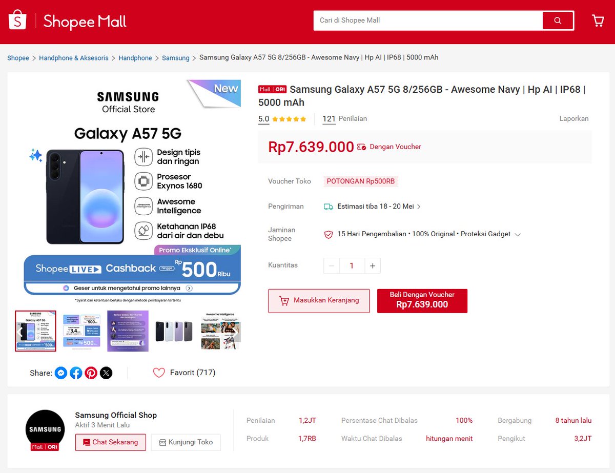 xkaruna's tweet photo. @ShopeeID Desain slim &amp; performa kuat Exynos 1680 di Galaxy A57 5G, jadi bebas Explore Cross Passion Mission &amp; ngelakuin banyak hal yang aku suka #GalaxyA57withShopee https://t.co/8SRDRSa94s