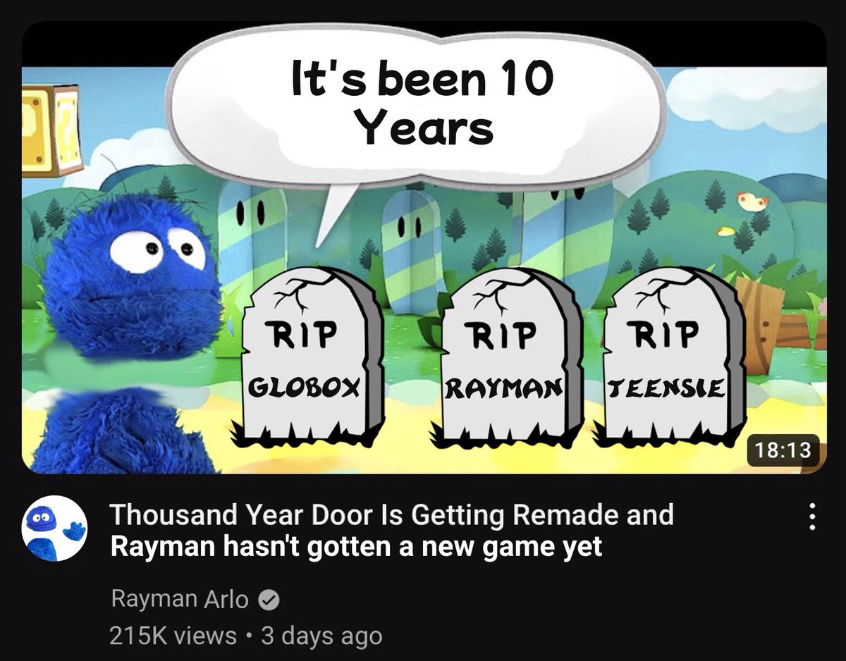 RaymanArloStuff's tweet photo. @wfl0wrz It’s actually been longer now if we’re talking about new games https://t.co/g6HbHqkpi7