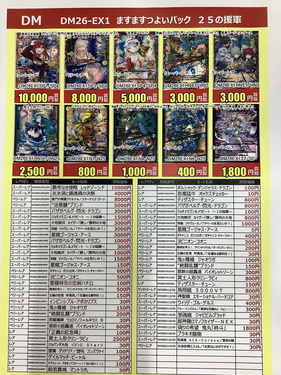 3月31日まで限定値下げ！【断捨離】デュエルマスターズ　旧枠まとめ売り 本日の変更分です😊😊 是非一度当店迄お持ち込み下さい🤗🤗🤗