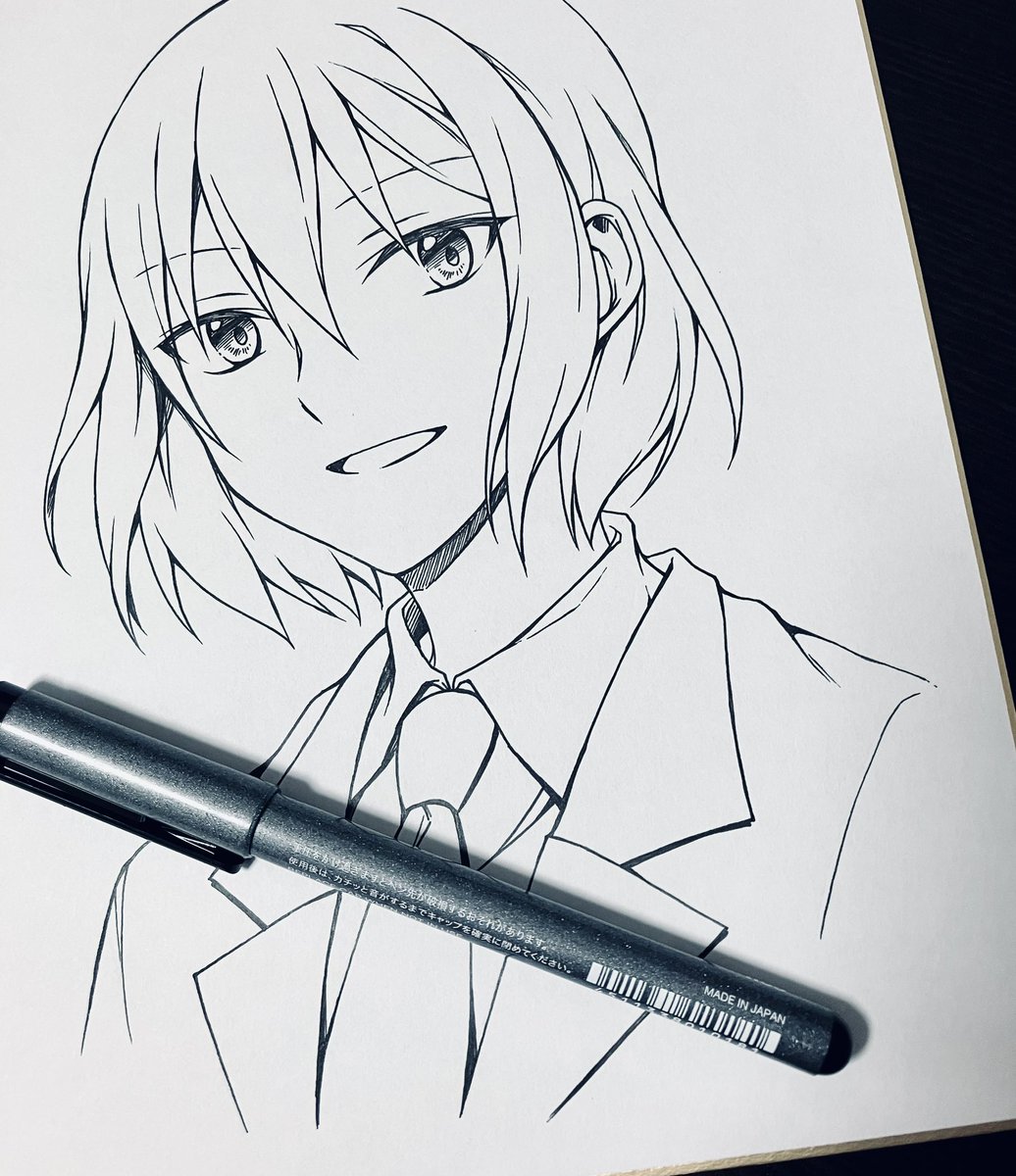 asas_ichi's tweet photo. いみちぇん連動キャンペーンプレゼントの色紙を描いてます🌸(これは試し描きの千方さん)アナログ絵あんまり描かないので緊張する！ https://t.co/NvvwvgIU3w