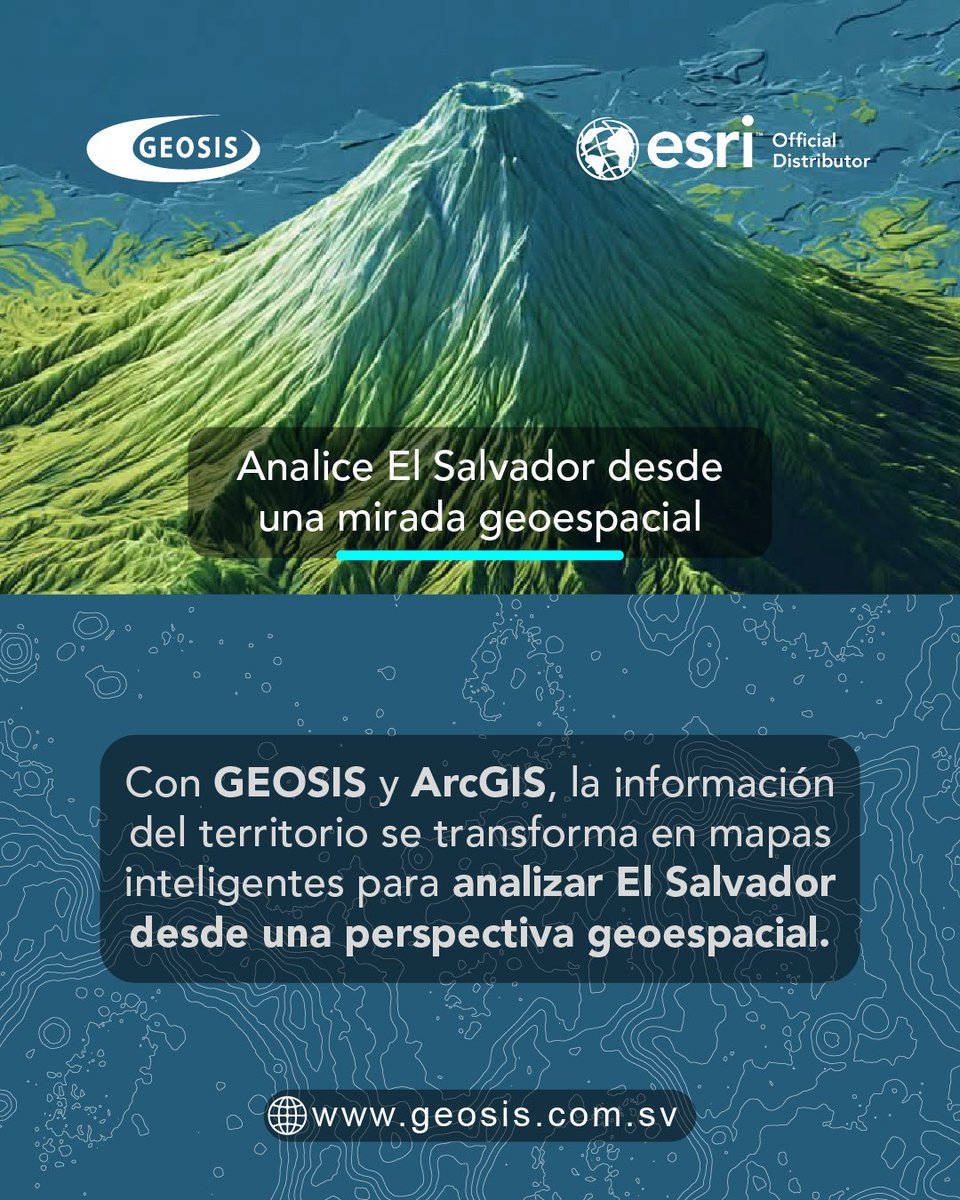 GEOSISSV's tweet photo. El Salvador también se entiende mejor desde los mapas. 🇸🇻🗺️

Con ArcGIS, es posible analizar el territorio, gestionar recursos naturales y planificar con datos desde una mirada geoespacial.

⬇️ Conozca más
🔗https://t.co/DRKV6lKgmw

#Geosis #Esri #ArcGIS https://t.co/l90FWsef30