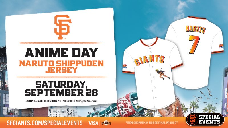 JoAreRow's tweet photo. For a 3rd straight year, Anime Day is going to feature Naruto 
#SFGiants https://t.co/rts5kZzuKM