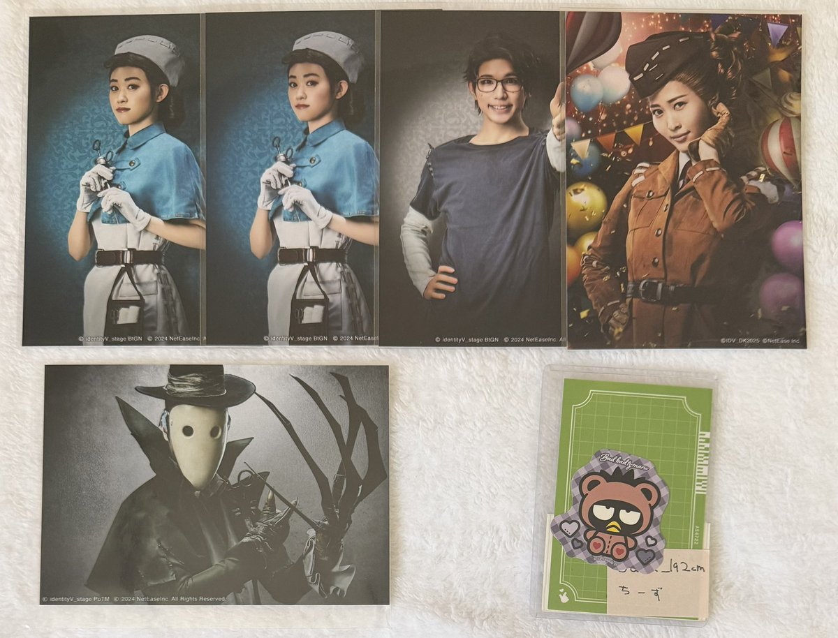 Jack_192cm's tweet photo. 【譲渡】Identity V STAGE 第五舞台 テテステ Ep4 Ep5 Ep6 ランダムブロマイド ランブロ 演繹バッジ

譲))画像参照

求))画像4枚目記載額(+送料)

22日マチネ会場 都内お手渡し 郵送
お気軽にお声掛けくださいませ🌟 https://t.co/SnpfsIZ5Zm