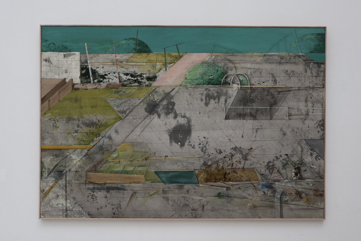 peaceful_hill's tweet photo. 櫃田伸也―通り過ぎた風景（豊田市美術館）。駒込のギャラリーで個展の初日に立ち会ったのが櫃田作品との最初の邂逅であった。作風の変遷がよく分かる展示になっていた。 https://t.co/7XvWFY4td6