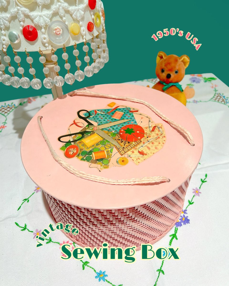 Vintage Sewing Box】 1950年代 アメリカ・イリノイ州 Algonquinで作