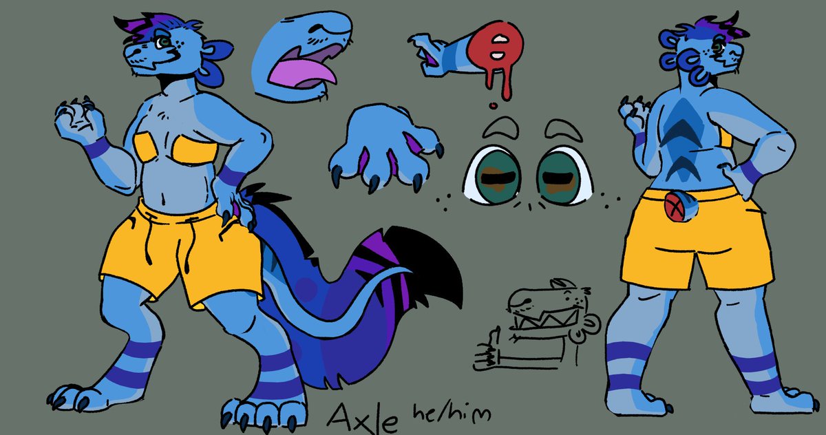 LouiePostsArt's tweet photo. new fursona ref! this should be WAY more fursuit friendly than my last reference :3

#smallartist
#furryart
#furry
#axolotl https://t.co/PB65kJ4ZZs