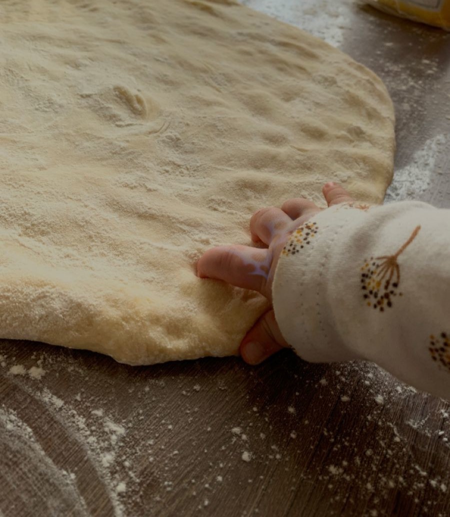 PreggyViktor's tweet photo. Turns out, the perfect length of time to let the dough rise was exactly one nap.

It started out rolled smooth, but it seems she has other plans for it. The cinnamon buns will taste better with a bit of texture, yes? https://t.co/XekC12UQc3
