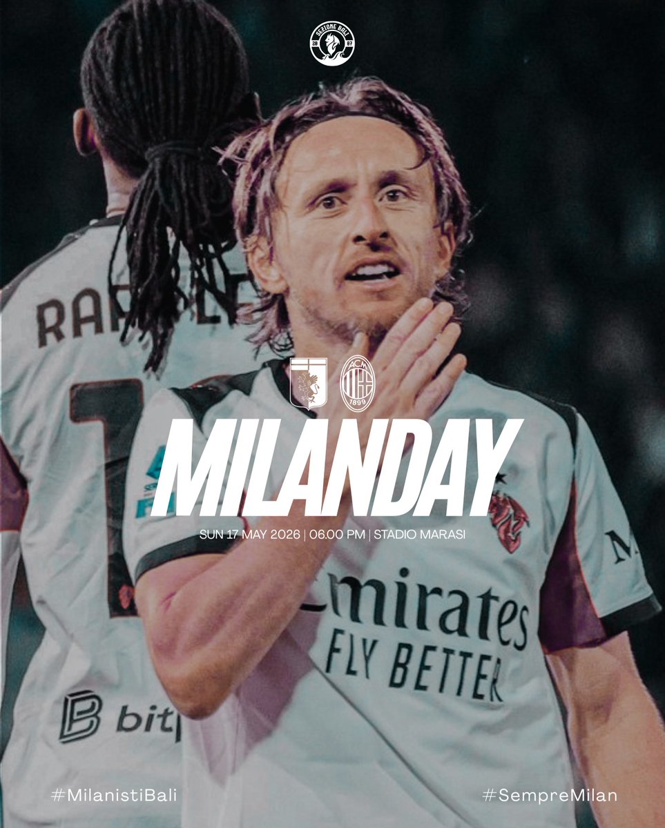 MIsezBali's tweet photo. 𝙈𝙄𝙇𝘼𝙉𝘿𝘼𝙔 🟥⬛

Prediksi skor bli? 👀

#SerieA #GenoaMilan #Rossoneri #DiavoloRosso #SempreMilan https://t.co/y9sagv6FA6
