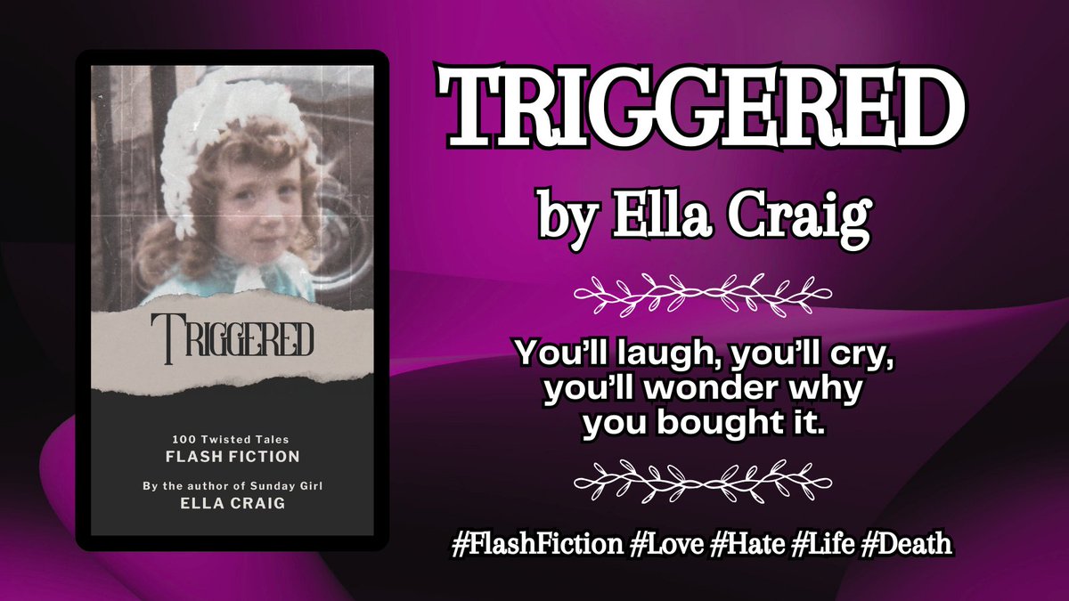 EllaCraigWrites's tweet photo. 𝐓𝐫𝐢𝐠𝐠𝐞𝐫𝐞𝐝 𝐛𝐲 𝐄𝐥𝐥𝐚 𝐂𝐫𝐚𝐢𝐠
A feast of flash fiction.
“We like short shorts!”
#Triggered #FlashFiction #BookBoost #BooksWorthReading #ReadingCommunity https://t.co/7nQMXnFval