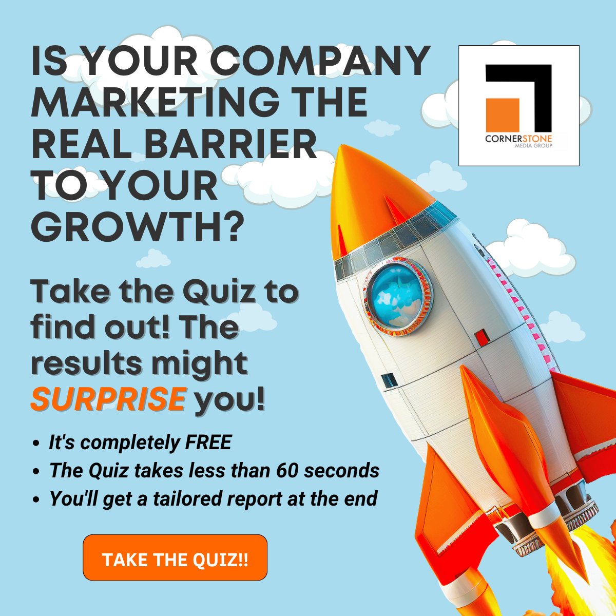 CSMediaGrp's tweet photo. Is your current marketing just not hitting the mark? Not really sure if your current marketing plan is working? It's time to take the Quiz to find out! It's FREE and fast as well as will give you a report on how you are doing! Take it Now! https://t.co/SqS0Va5T17. https://t.co/k9KYb770FH