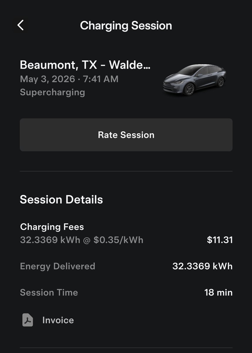 StickyG01's tweet photo. @AaronJRolen @chrisggood Prices do vary from but you can check that online and see how much per kwh your stop will be along your route. And get a good estimate of how much you'll need to get home. Best thing to do is rent one and test the drive. I dropped these already but this is my cost https://t.co/UhAo1dY5z4