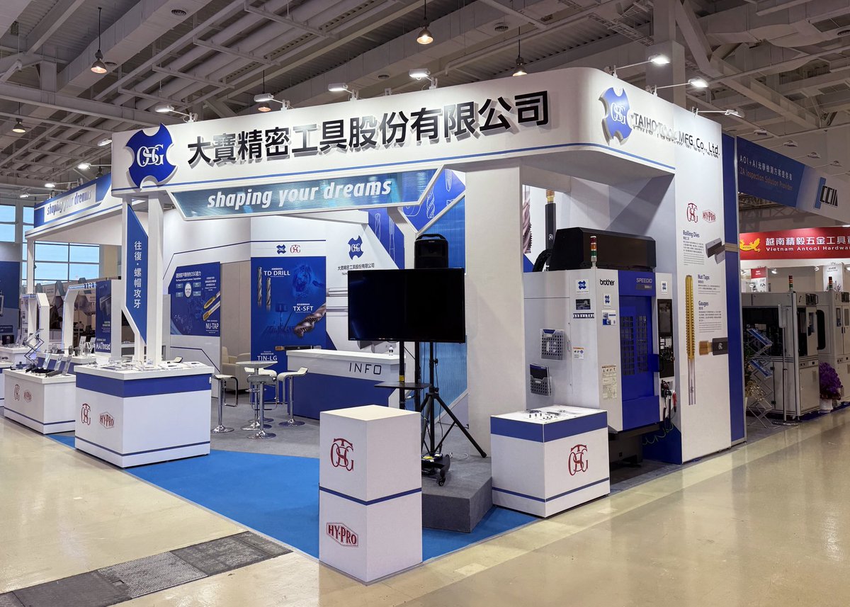 OSGCorporation's tweet photo. Taiho Tool Mfg. Co., Ltd. (Taiho), a subsidiary of OSG Corporation, participated in Fastener Taiwan 2026, held from April 22–24 at the Kaohsiung Exhibition Center 🇹🇼
#OSGLife
#shapingyourdreams
#OSGTaiwan #TaihoTool
#FastenerTaiwan https://t.co/NUOz9wdtlu