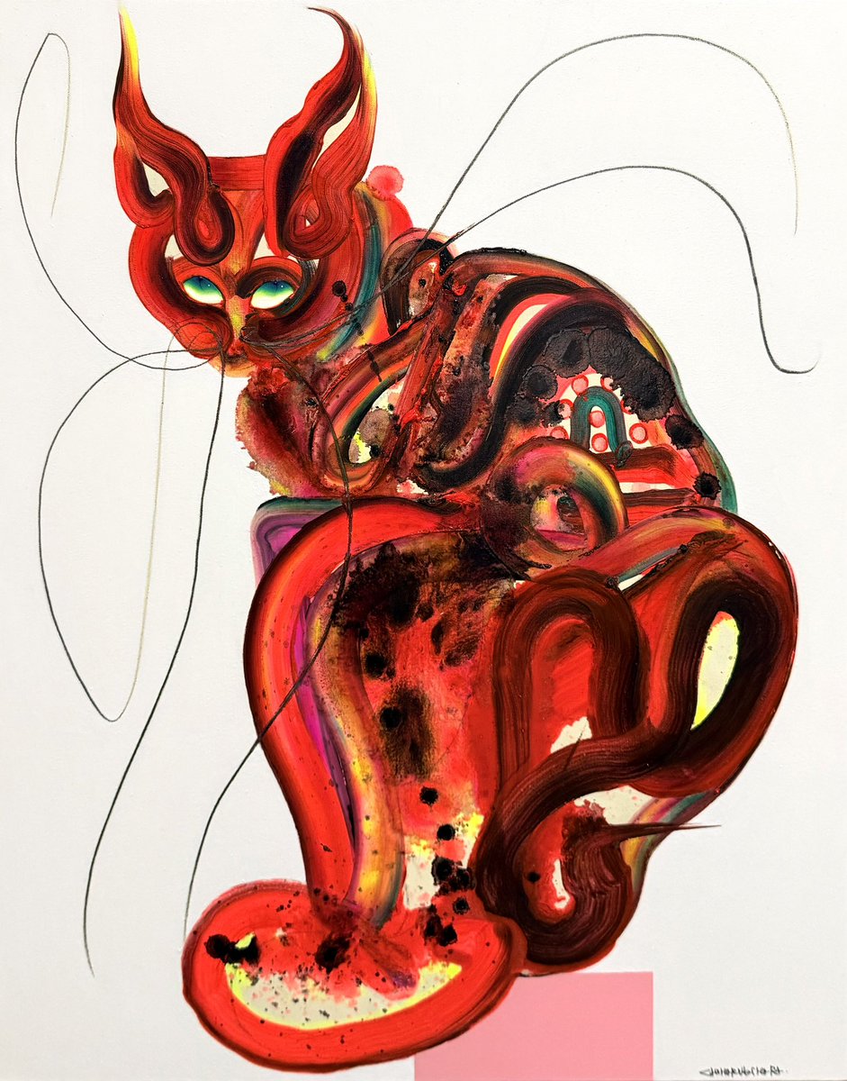 灯猫 2026 oil on canvas 910×727㎜/F30 Chiharu KIHARA *背景は薄い