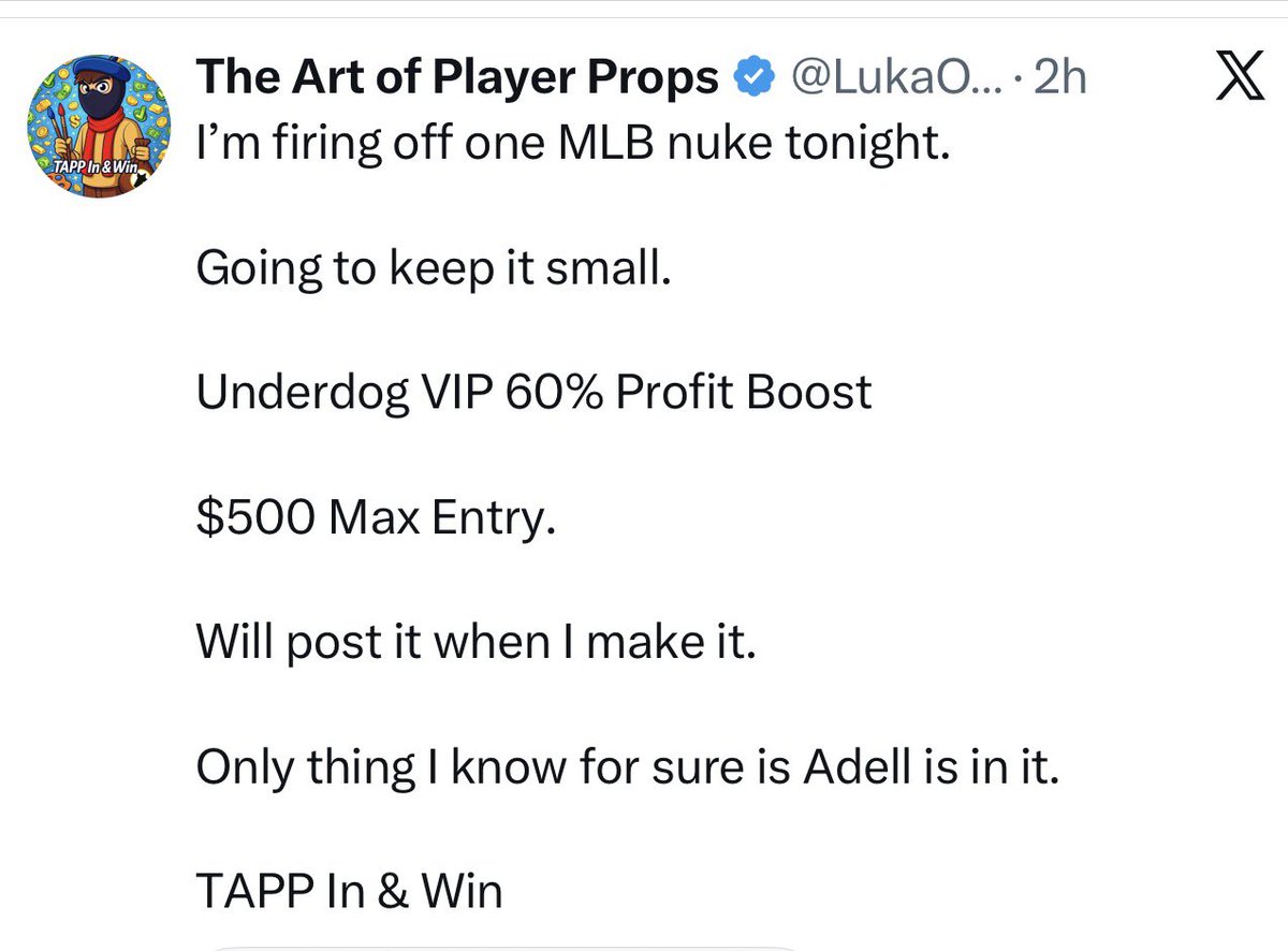 The Art of Player Props tweet media