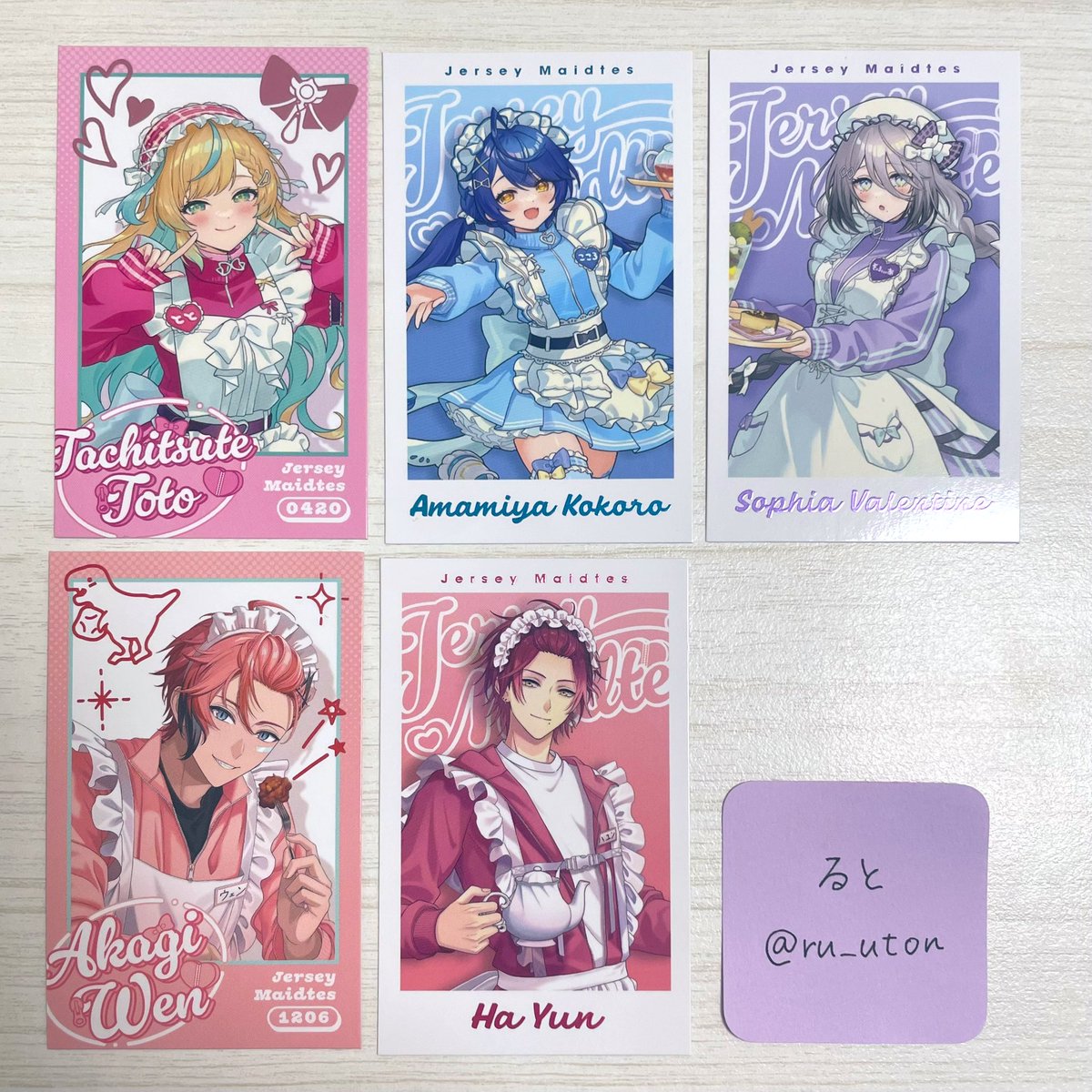 ru_uton's tweet photo. 【交換】にじさんじ Jersey Maidtes ランダムフォト風カード チェキ

譲￤画像1枚目

求￤画像2枚目

Nのみ比率違い可能でございます。

郵送での交換にてお願いいたします。
検索よりお気軽にお声かけください！ https://t.co/zpB1tkaf4X