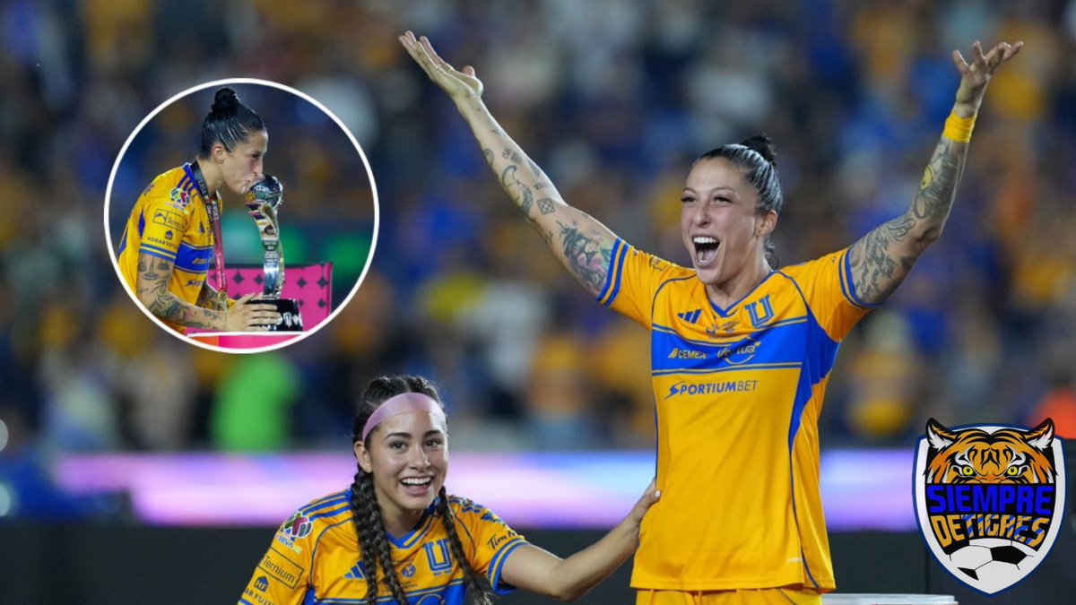 SDTMX's tweet photo. 🗣️ “El título que ganamos a fin de año con Tigres es uno de los más importantes de mi carrera”.- 🎙️ Jennifer Hermoso.

#jenniferhermoso #campeona #tigresfemenil #fyp #foryou #parati https://t.co/22QX56XIMG