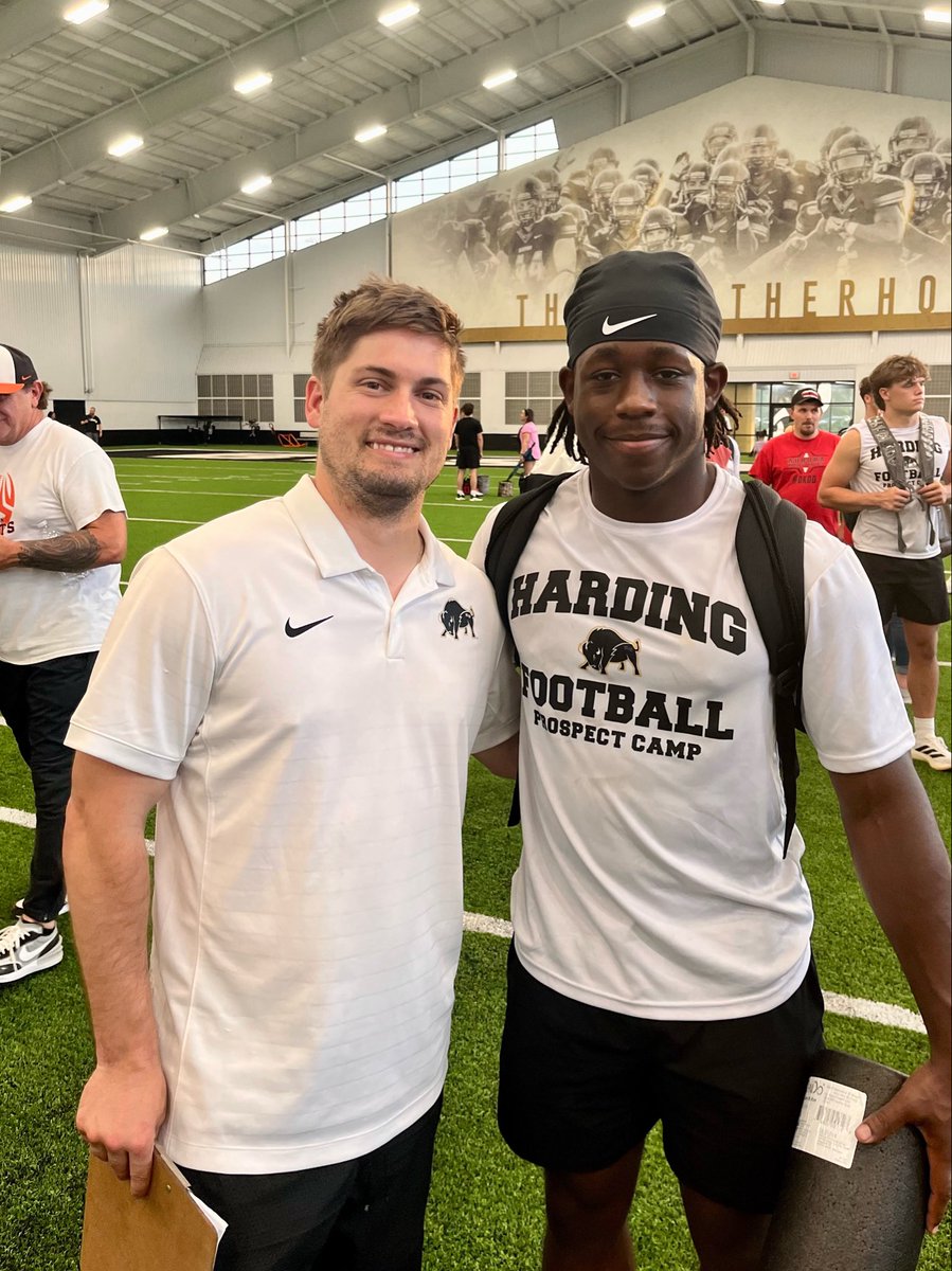 TraWatley27's tweet photo. Had a great time at @Harding_FB Camp. Shoutout to @CoachKellyHU for the RB tips and the coaching staff for hosting a great camp.🦬 https://t.co/jn7UbGDfvD
