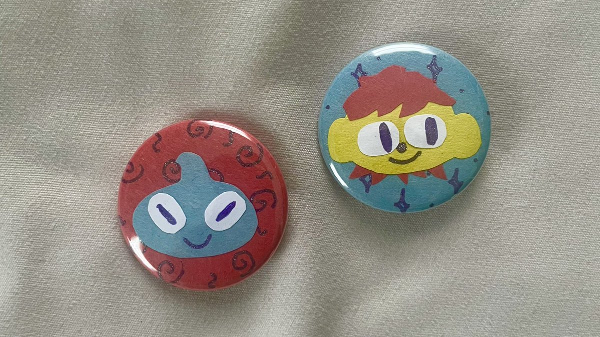 hubol's tweet photo. Some pins I made the other day.
Also: Play the excellent demo for my quirky little game about being an iguana
https://t.co/1Z9WtSbnNJ https://t.co/u73IUzNMRi