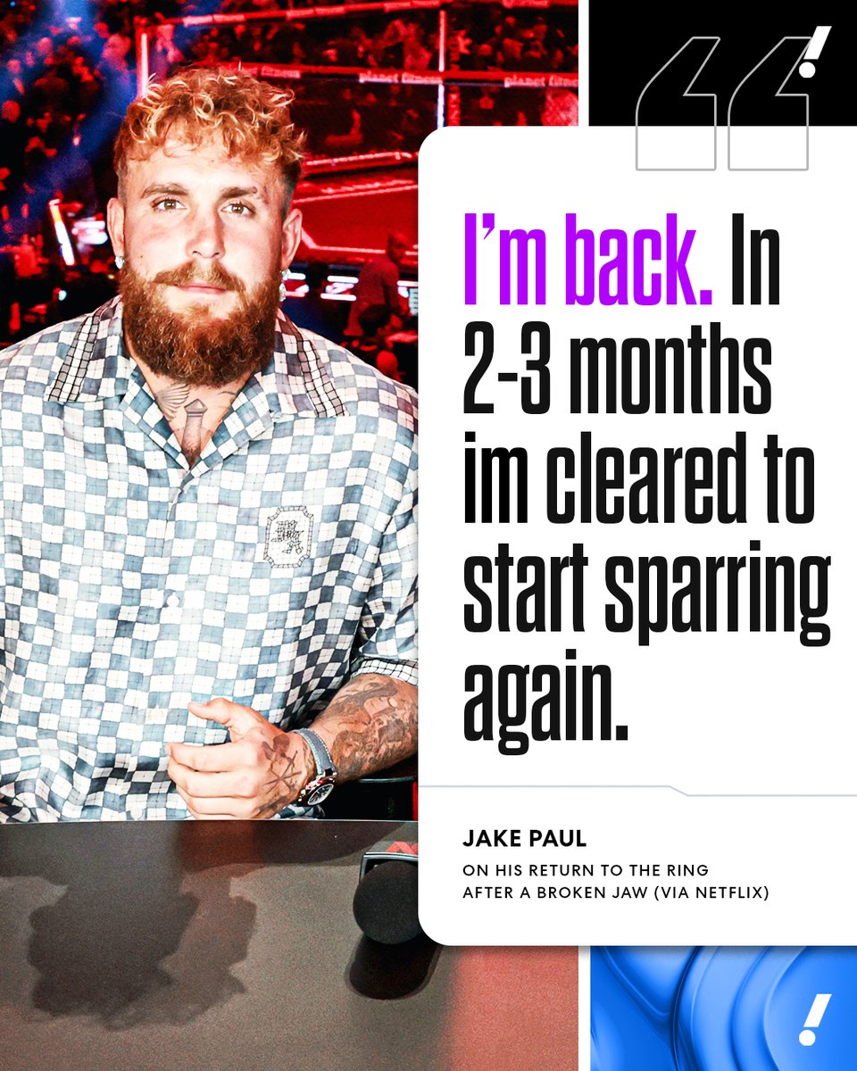 YahooSports's tweet photo. Jake Paul targeting a return after his broken jaw in December 👀 https://t.co/aUh7qxgvbR