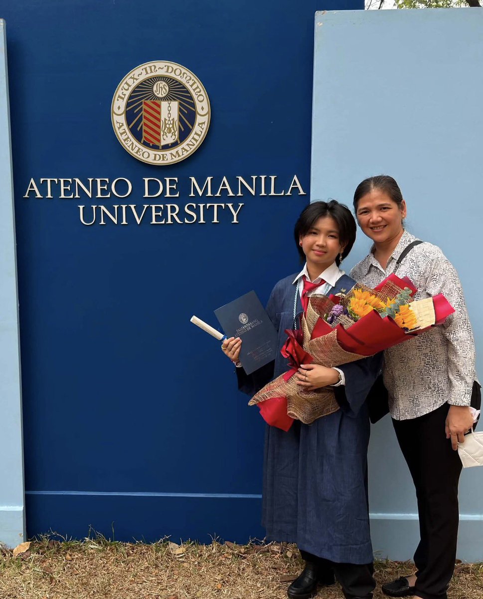 AttyChef's tweet photo. Happy with your achievements, my pamangkin. Finished high school in Ateneo with Third Honors. https://t.co/OtBlaKtuOT