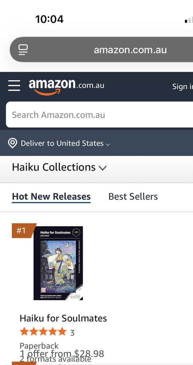 shortprose1's tweet photo. In addition to remaining a #1 bestseller in the USA and Japan, now… 

From the quiet mornings in Canada to the starlit evenings in Australia… Haiku for Soulmates has just touched hearts at #1 and as a top release across the globe. 🇨🇦🇦🇺

To know that these short verses on love and connection are resonating across oceans is the greatest gift a creator could ask for. Thank you to every reader who has welcomed this book into their world.

#HaikuForSoulmates #PoetryCommunity #Bestseller #InternationalAuthors #JapeneseAesthetics #LiteraryLife #literaryrevelations @LR_Publisher