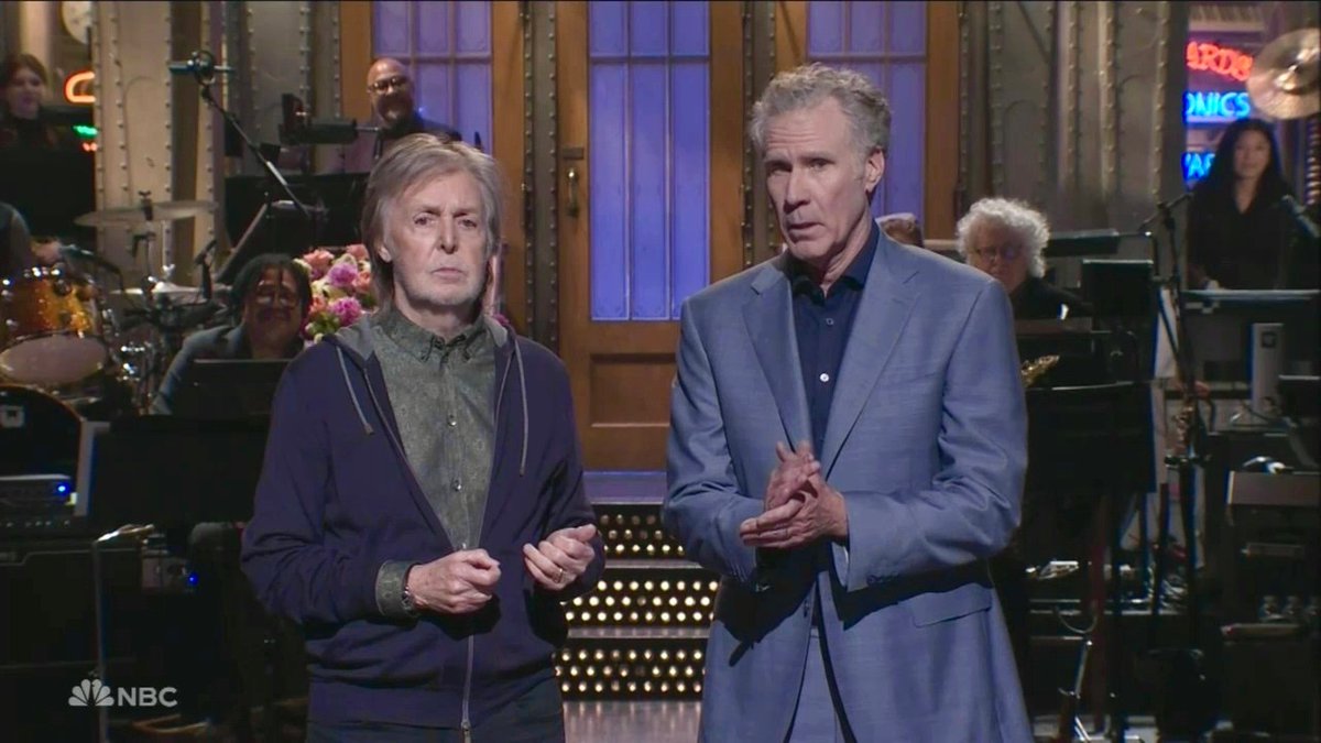 thesnlnetwork's tweet photo. Paul McCartney makes an appearance during Will Ferrell’s #SNL monologue! https://t.co/y3T6hsnYk6