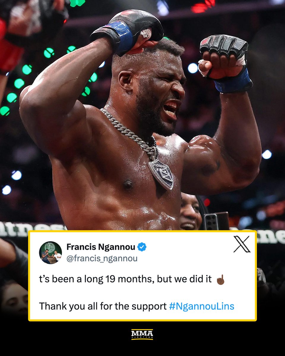 MMAFighting's tweet photo. Welcome back, Francis Ngannou 🫡 https://t.co/Hxd85ev4wx