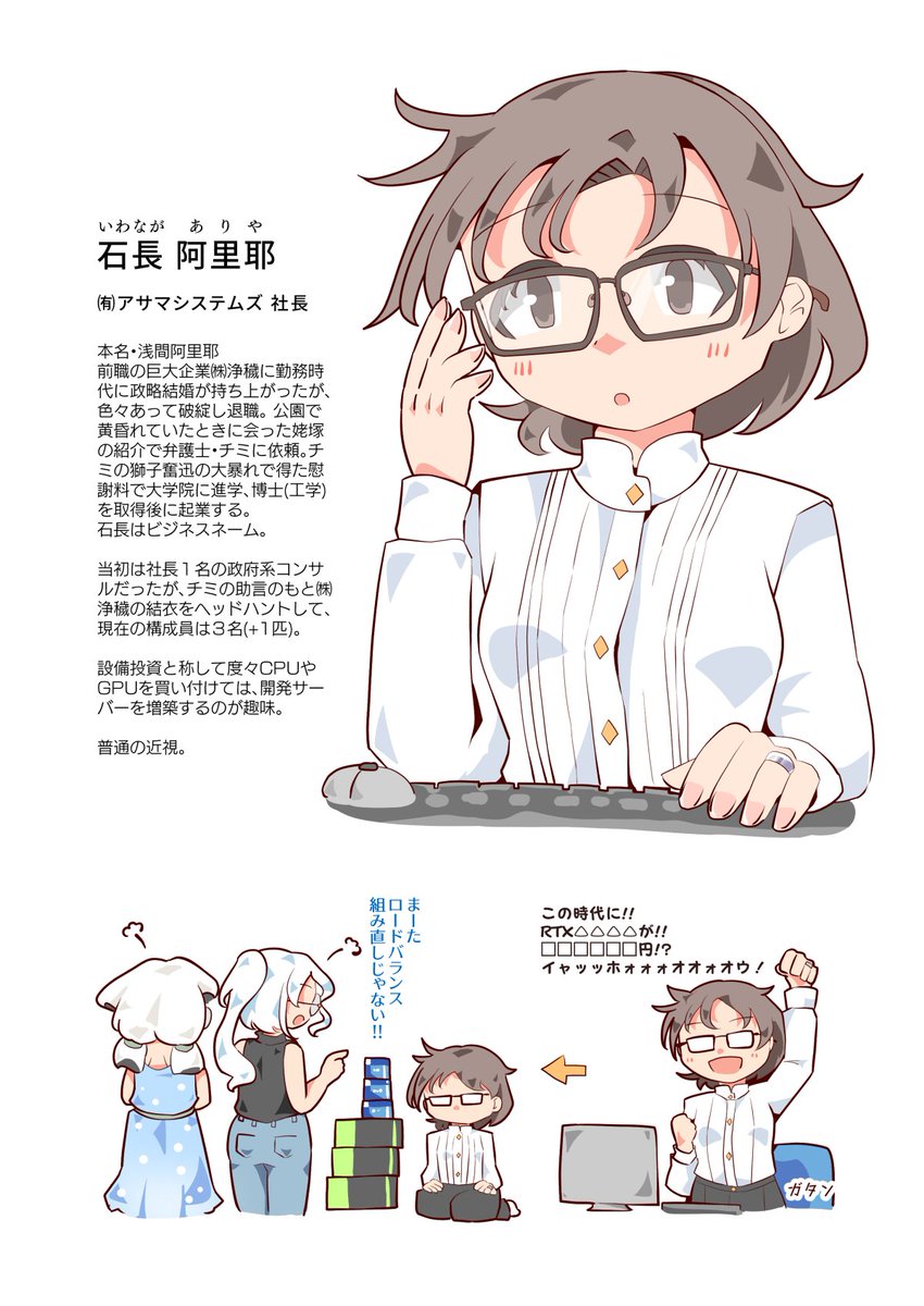 最近は現パロメガネ錦上京組の設定作って遊んでました。阿梨夜とユイマンから。 