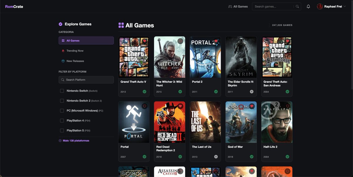 RomCrate's tweet photo. 🚀 RomCrate's version 1.2.0 is now live!  

Decided to split this version, the first release will be some general fixes and new features will be released soon.

- Improved: Profile, Lists, TierLists, Game Details, TimeLine and Game Search.

Check the new version link below! https://t.co/yQwJjVThMp