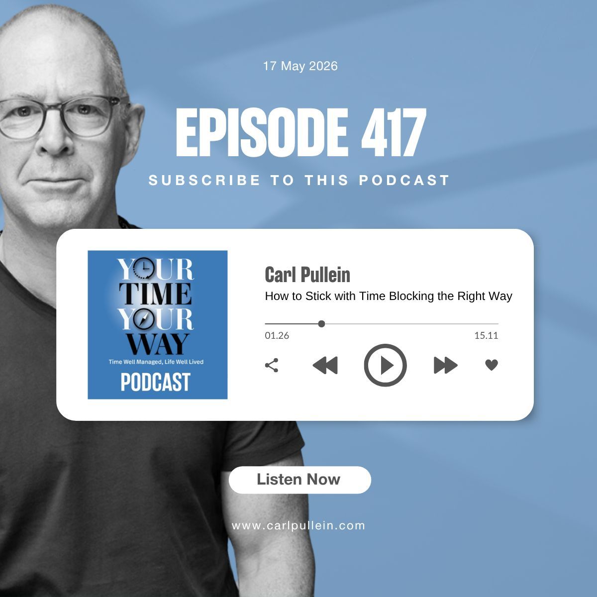 carl_pullein's tweet photo. Time blocking isn’t about controlling every minute of your day. It’s about protecting the time that matters most.

The real challenge? Balancing deep focus with the constant pressure to be available for everyone else.

In this week’s episode, I share how to make time blocking actually work in the real world, without creating rigid schedules that fall apart by lunchtime. Learn how the best teams protect focus time, why boundaries earn respect, and how a simple communication rhythm can dramatically improve your productivity.

If you’ve ever felt like your calendar controls you instead of the other way around, this episode is for you.

Listen and subscribe to the Your Time, Your Way Podcast for more. 
https://t.co/AorCIqCKMn