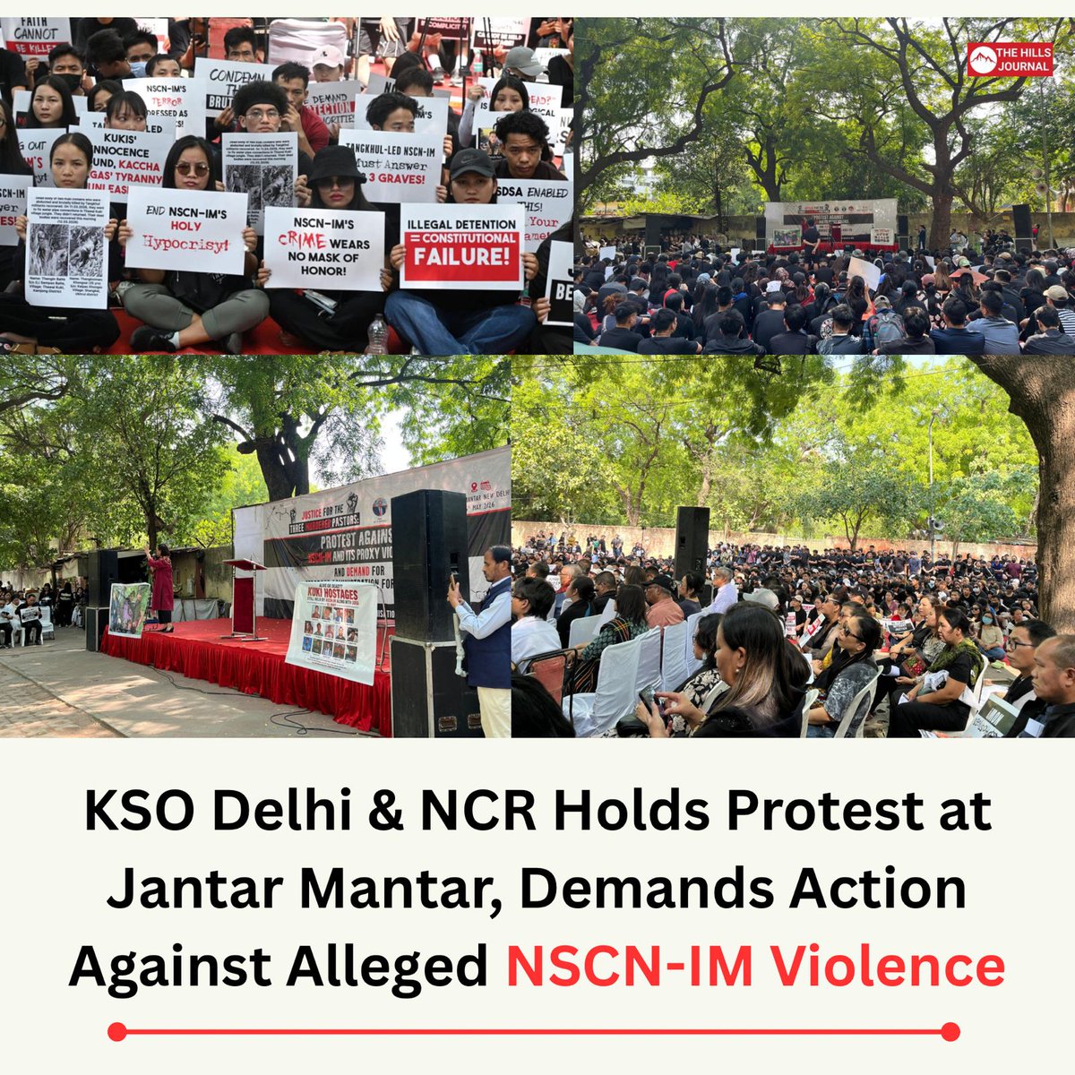 Son_Of_Kipgen's tweet photo. KSO Delhi &amp; NCR protested at Jantar Mantar against the killing of 3 Kuki-Zo pastors, abduction of 14 Kuki-Zo men, and continued violence allegedly carried out by Tangkhul-led NSCN-IM terrorists and proxies in Manipur.
@NIA_India @thewire_in 
#JusticeForKukiZo #HumanRights https://t.co/0gaQMuVd6z