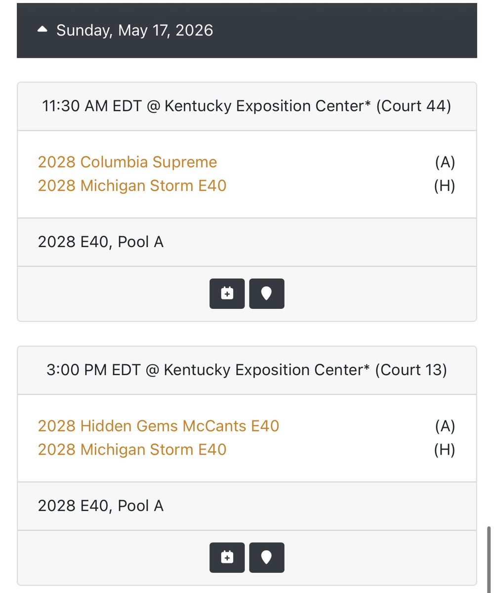 MichStorm2028's tweet photo. Come check us out at The Classic in Louisville tomorrow. Some highlights from the first two days (3-0)!

@stormAAU https://t.co/8w5D37NPOs