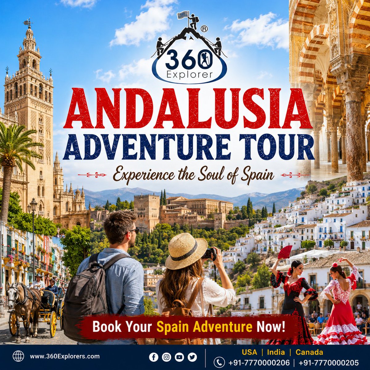 360ExplorerInc's tweet photo. 🇪🇸✨ Andalusia Adventure Tour – Spain with 360 Explorer ✨🌍

Get ready to experience the soul of Spain! 💃🔥

📩 DM us now for itinerary &amp; booking details!
🌐 https://t.co/Wl7PRPcPq7
📞 +91-7770000206 
#Andalusia #SpainTour #SpainTravel #EuropeTrip https://t.co/MJL7OOh88q