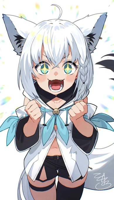 ワックワクでウッキウキなフブさん! #絵フブキ