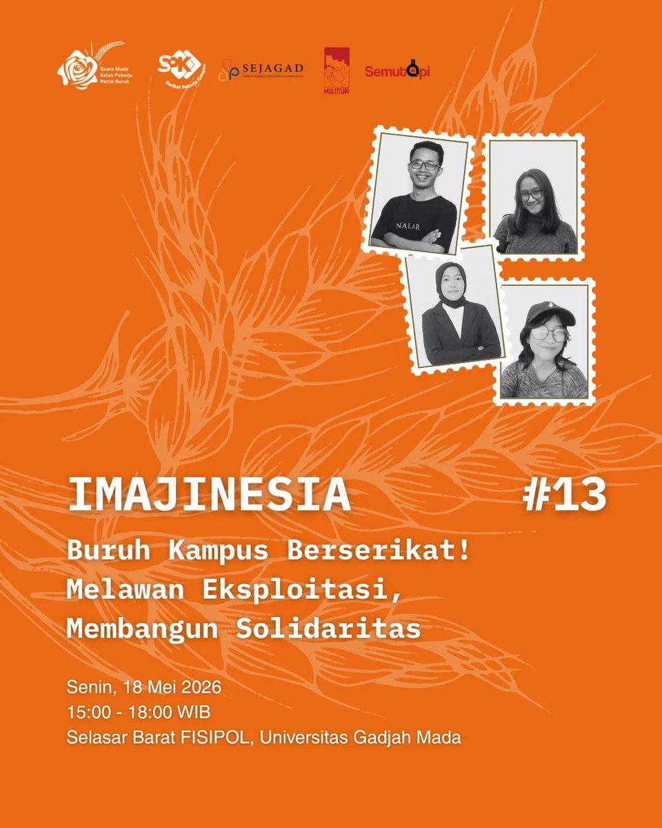 pekerjakampus's tweet photo. - repost IG @suaramudapekerja [IMAJINESIA 13: Buruh Kampus Berserikat! Melawan Eksploitasi, Membangun Solidaritas]

Komersialisasi pendidikan tinggi kian nyata. Perubahan status kampus menjadi PTN-BH memicu lonjakan UKT dan pengenaan Iuran Pengembangan Institusi yang mencekik... https://t.co/fU43cFvfAX