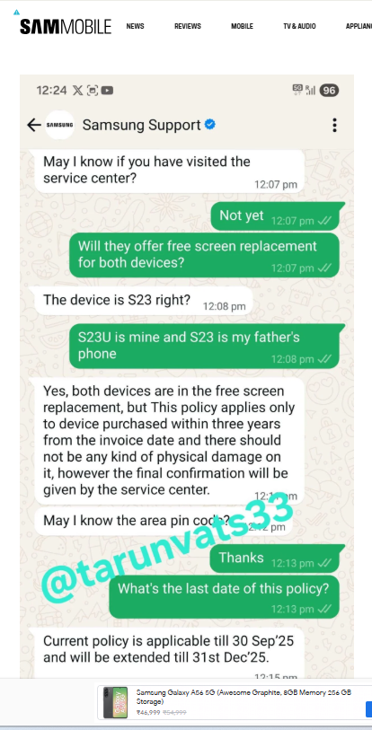 spburla's tweet photo. @meityofficial 🚨 Pls intervene!

Samsung S23 Ultra software update
generates HEAT — OLED defect
after 2 yrs!

SAFETY CONCERN — Indian consumers!

@SamsungIndia HIDES FREE
replacement &amp; demands PAYMENT! ❌

WO:4434990754 Ref:3101264558

#SamsungIndia #GalaxyS23Ultra
#SamsungFail https://t.co/DqghLr9jIn