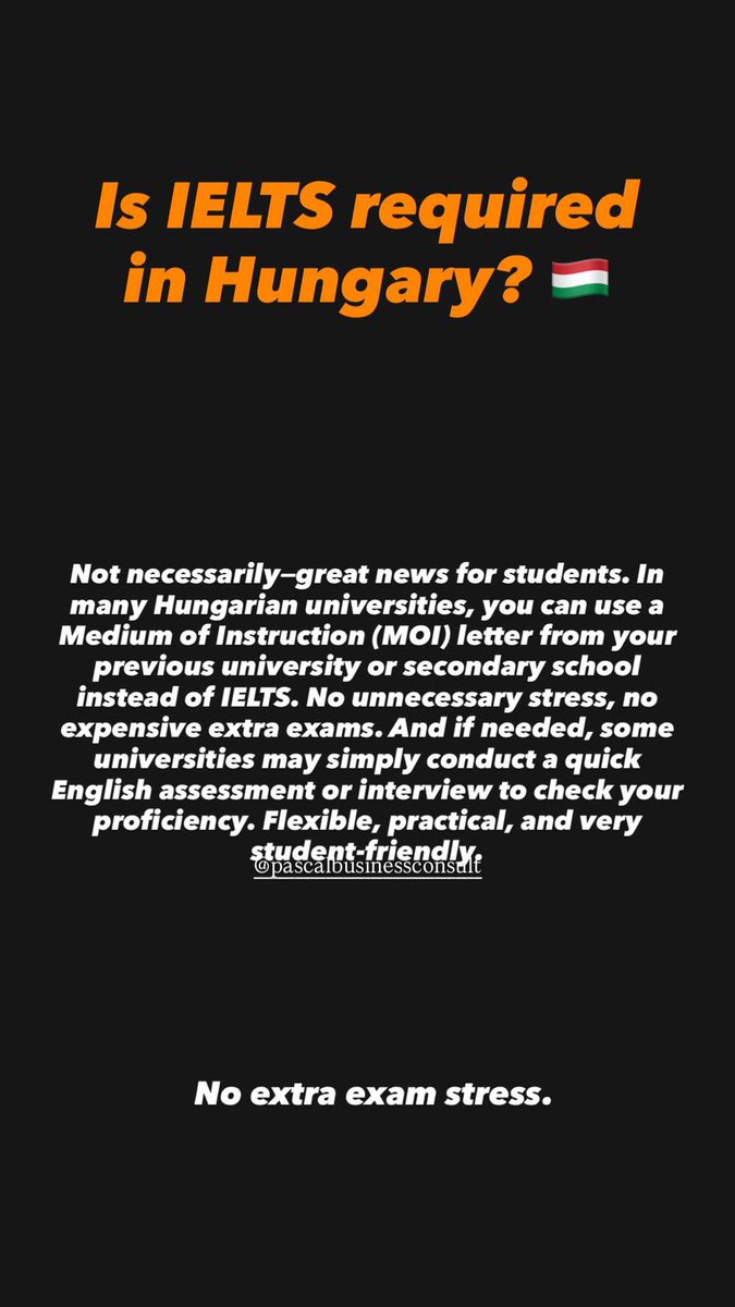 pascalsconnect's tweet photo. No extra exam stress 🎓✨

Many universities in Hungary accept an MOI letter instead of IELTS, making the application process easier and more flexible for international students 🇭🇺

ENQUIRE: info@pascalbusinessconsult.com

#thinkpbc #studyinhungary #studyabroad https://t.co/NxbsUBYcjJ